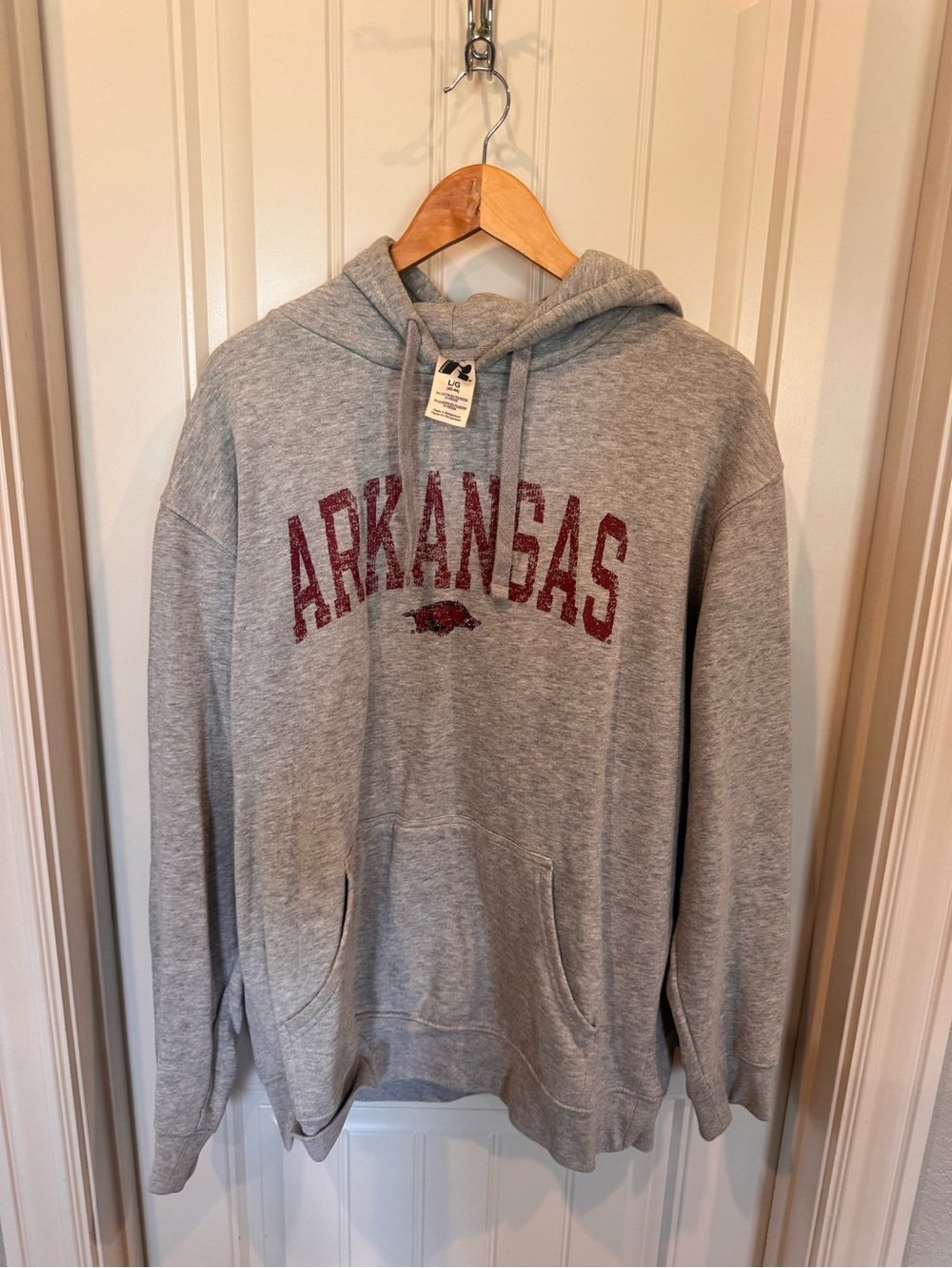 Russell Athletic Arkansas Razorbacks Gray Hoodie Men’s L Vintage Style
